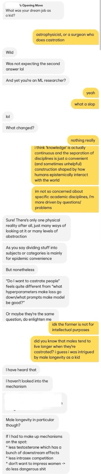 Dating app conversation